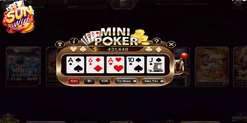 Mini Poker - Siêu Phẩm Cá Cược Kịch Tính Tại Sunwin