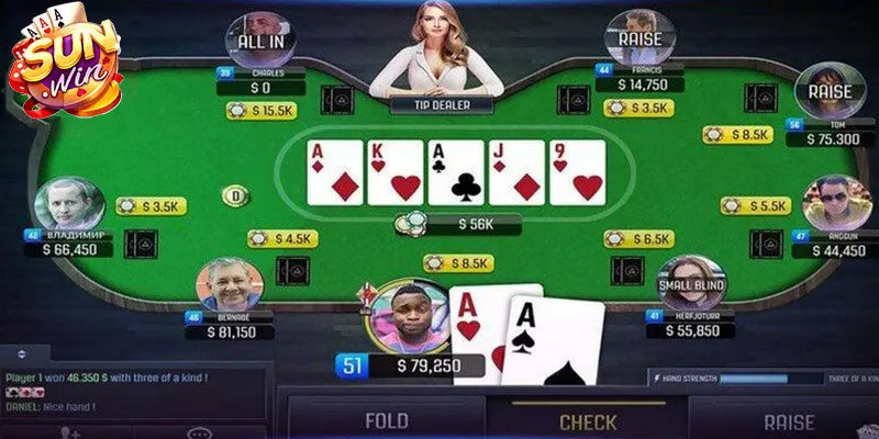 Quy trình diễn ra ván Poker Sunwin